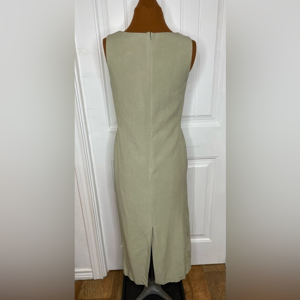 4 Piece Silk Suits Jacket, Dress, Beaded Shell, Pants Sage Green Sz 4,8,6,and 10 - Picture 8 of 14